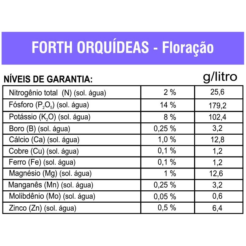 Fertilizante Forth Orquídeas Floração - 1 Litro - Casairriga