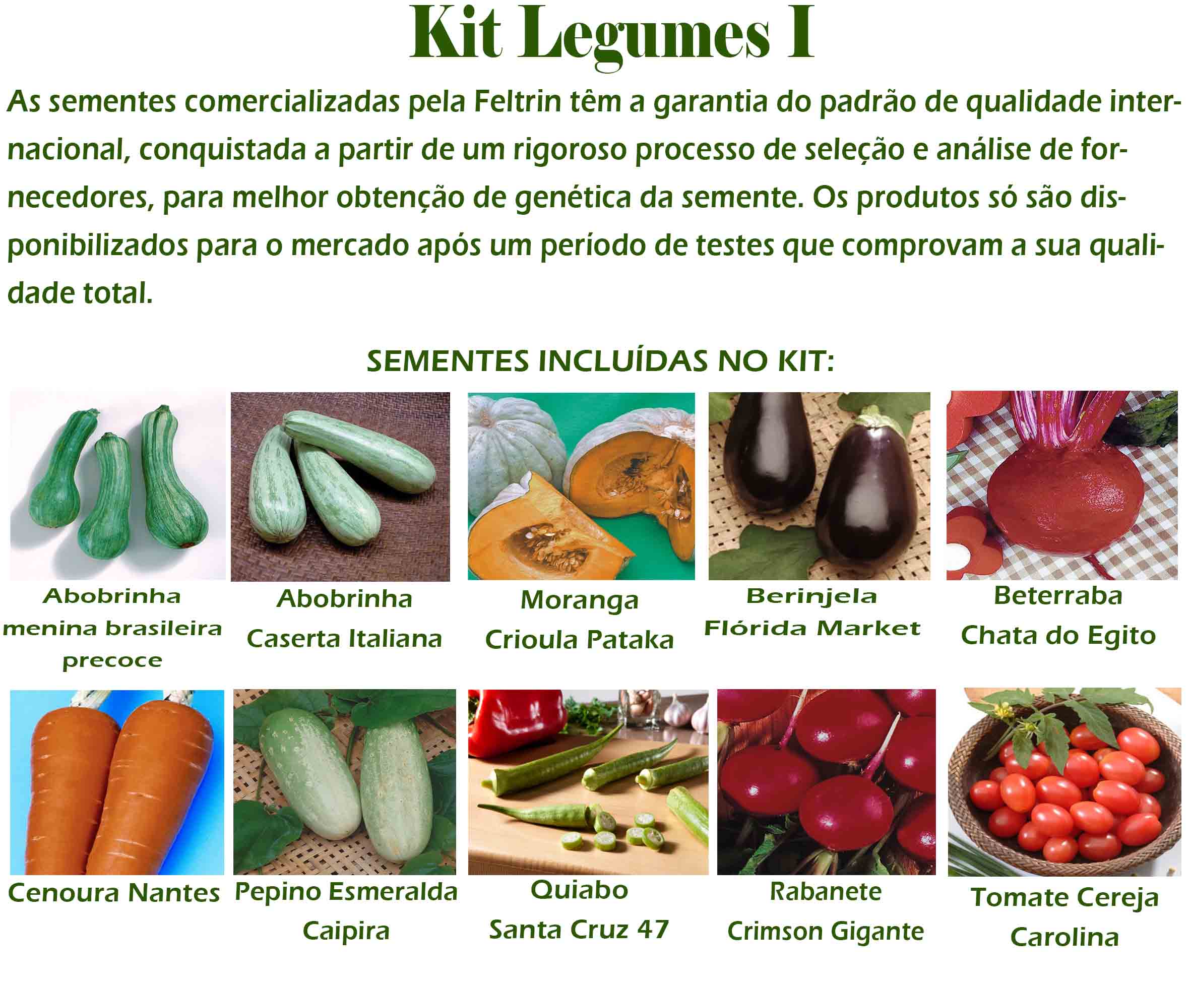 Kit Sementes Legumes Feltrin