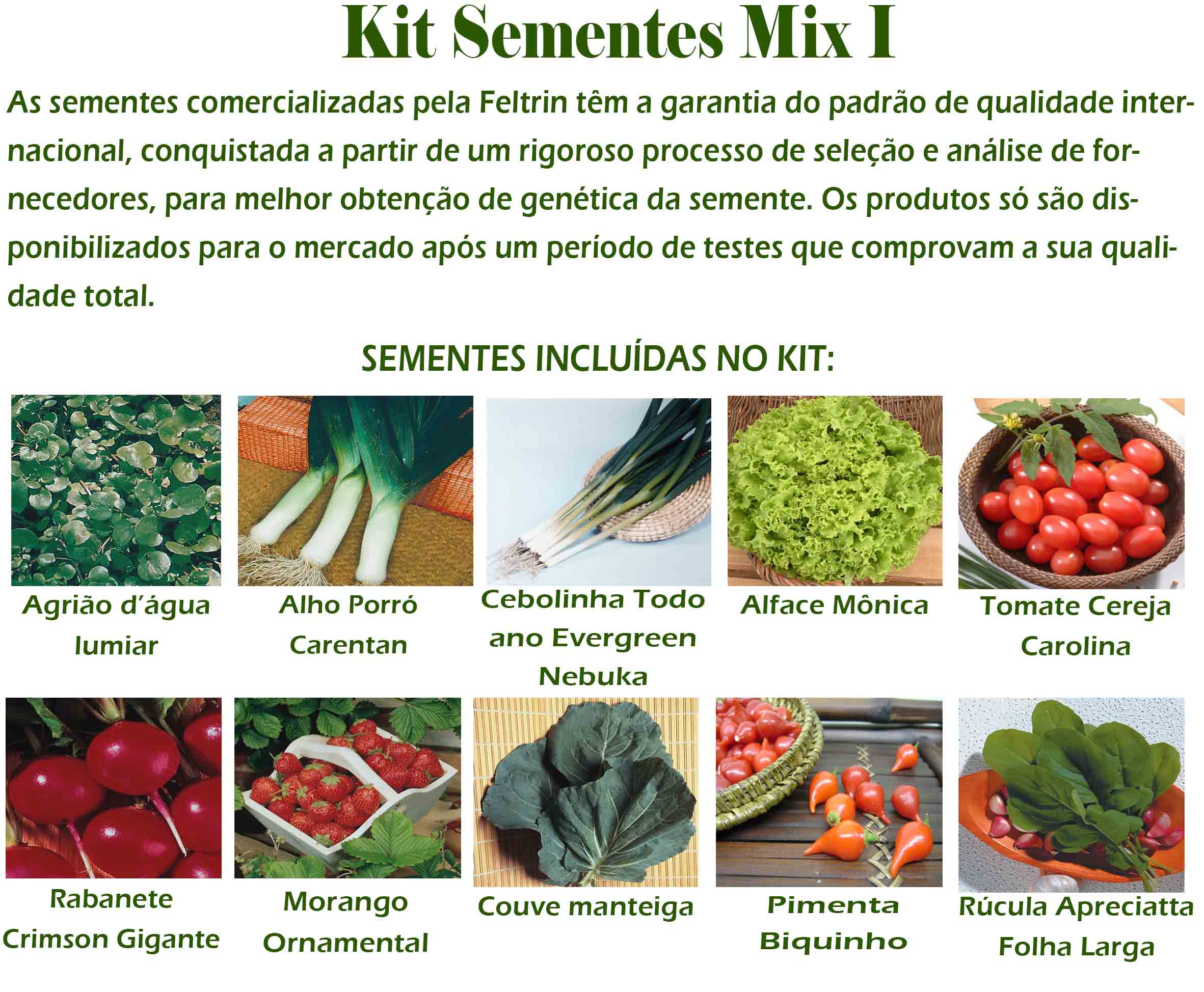 Kit Sementes Mix Feltrin Hortaliças Legumes