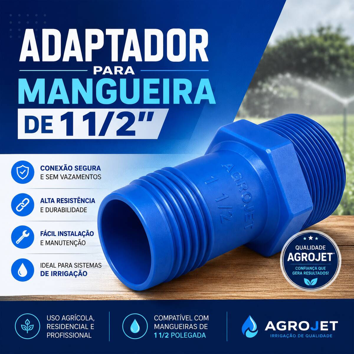 Adaptador para mangueira de 1 1/2"