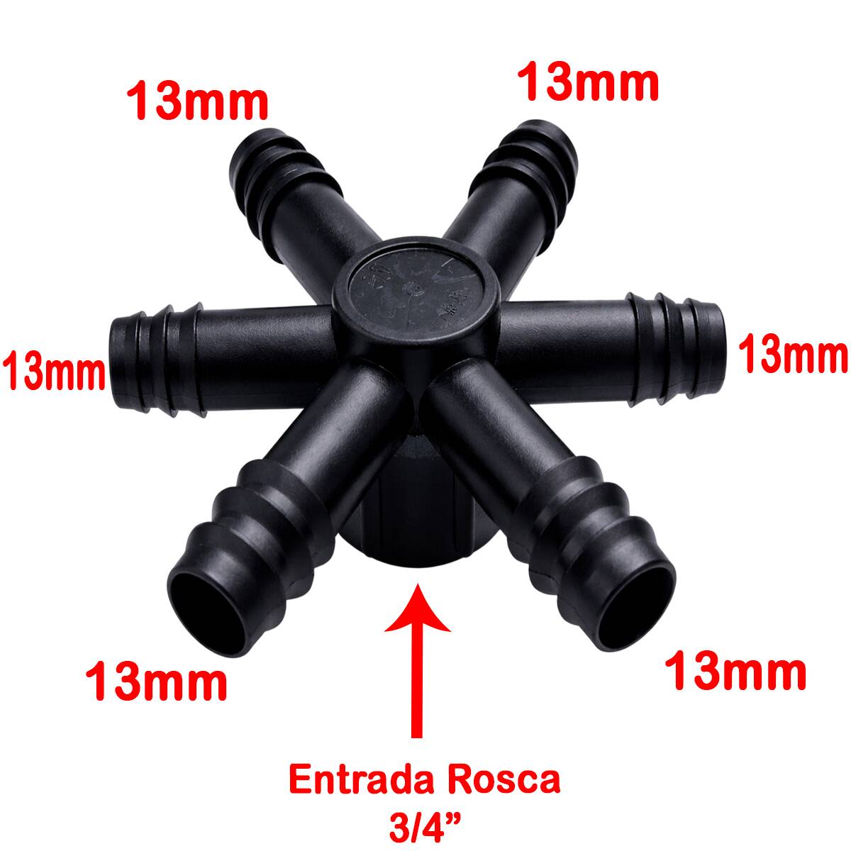 Conector aranha 6 saídas para aeração