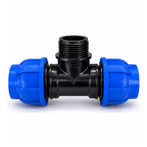 Tê de compressão Mangueira PEAD 32mm com rosca 1" polegada